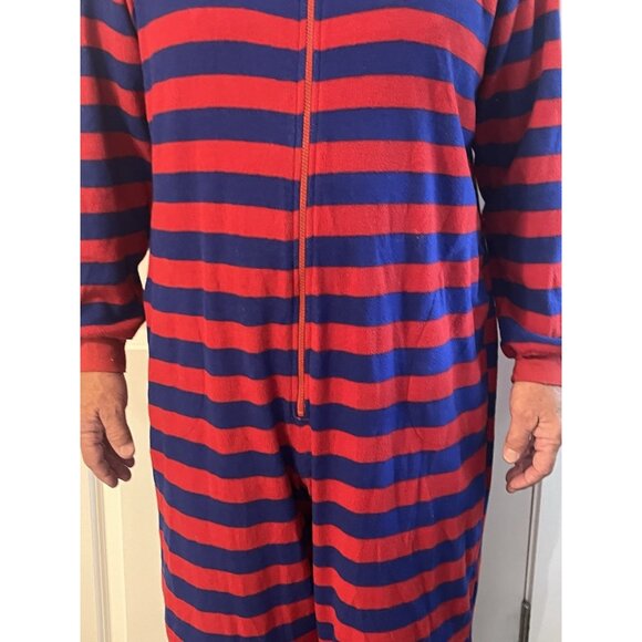 NICK & NORA Sock Monkey One Piece Pajamas Sleepwear Footed Adult XL Full Zip SEE - Picture 6 of 15